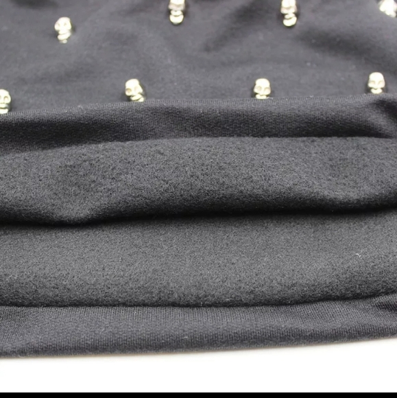 Black Punk goth skull beanie skull cap - Picture 3 of 6